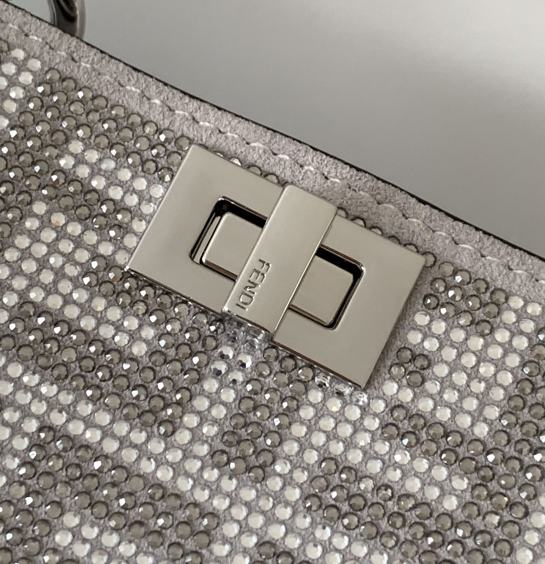 Fendi Peekaboo ISeeU Petite Silver Leather Bag